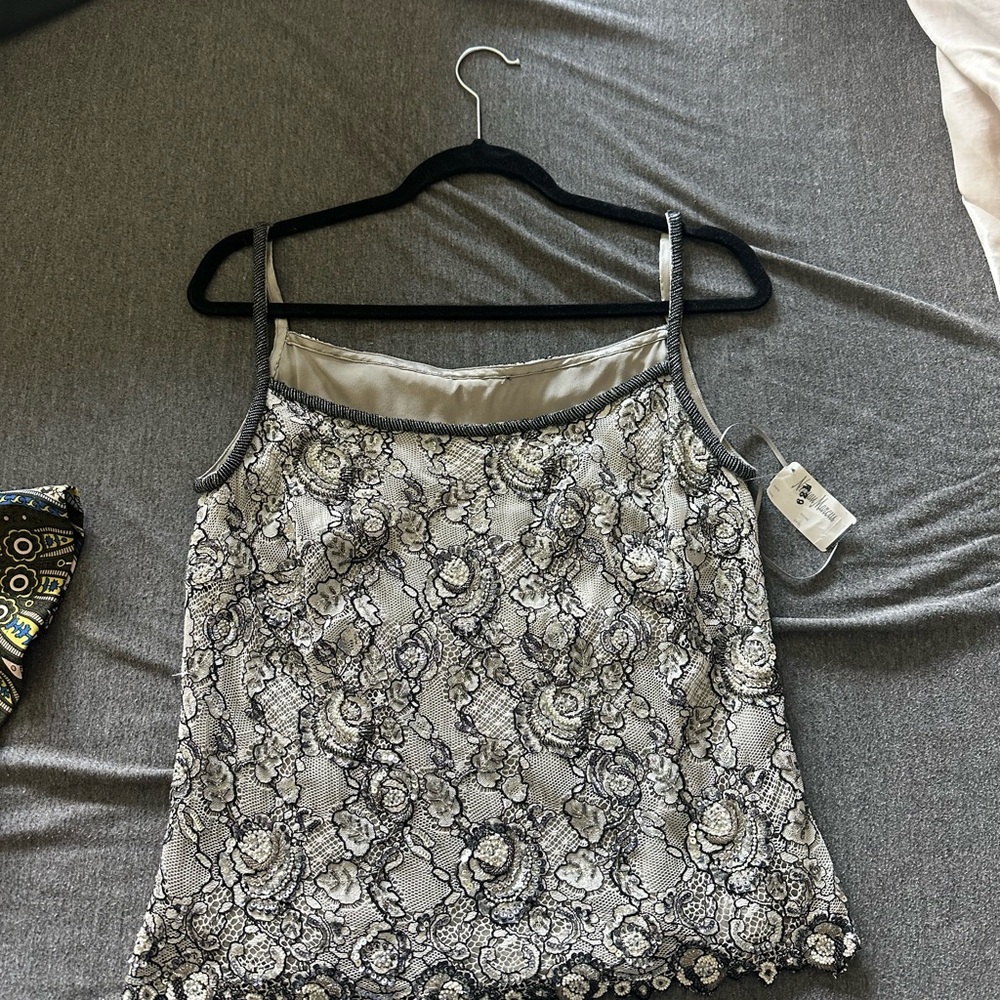 Black and White Lace Camisole